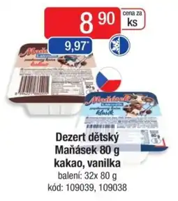 Qanto Dezert dětský Maňásek kakao, vanilka nabídka