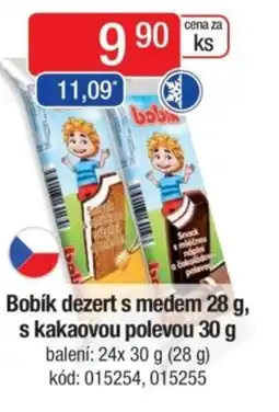 Qanto Bobík dezert s medem , s kakaovou polevou nabídka