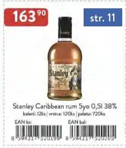 Astur&Qanto Stanley Caribbean rum 5yo 38% nabídka