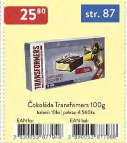 Astur&Qanto Čokoláda Transfomers nabídka