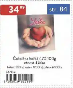 Astur&Qanto Čokoláda hořká 47% ctnost-Láska nabídka