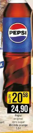Jip Pepsi original zero sugar Mirinda orange 1.5l nabídka