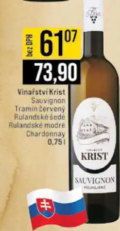 Jip Vinařství Krist Sauvignon Tramín červený Rulandské šedé Rulandské modré Chardonnay 0,75l nabídka