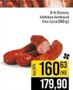 Jip D-K Dřevec klobása šunková 4 ks (cca 590 g) nabídka