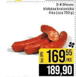 Jip D-K Dřevec klobása kralovická 4 ks (cca 700 g) nabídka