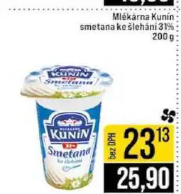 Jip Mlékárna Kunín smetana ke šlehání 31% 3 200g nabídka