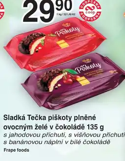 Coop hb Sladká Tečka piškoty plněné ovocným želé v čokoládě nabídka