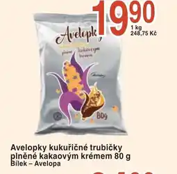 Avelopky kukuřičné trubičky plněné kakaovým krémem Bílek - Avelopa