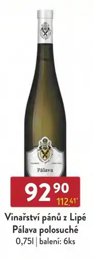 Astur&Qanto Vinařství pánů z Lipé Pálava polosuché nabídka