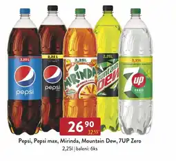 Astur&Qanto PEPSI, PEPSI max, Mirinda, Mountain Dew, 7UP Zero nabídka
