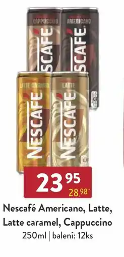 Astur&Qanto NESCAFE Americano, Latte, Latte caramel, Cappuccino nabídka