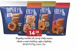 Astur&Qanto Dupetky mořská sůl, černý a bílý sezam, cibule a med a hořčice, rajče a bylinky nabídka