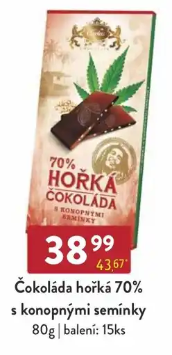 Astur&Qanto Čokoláda hořká 70% s konopnými semínky nabídka