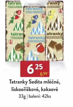 Tatranky Sedita mléčné, lískooříškové, kakaové