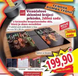 Norma Víceúčelové skleněné krájecí prkénko, 2dílná sada nabídka