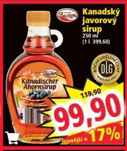 Norma Kanadský javorový sirup nabídka