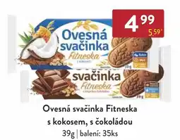 Ovesná svačinka Fitneska s kokosem, s čokoládou