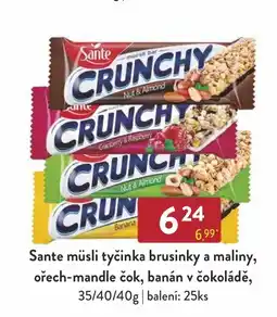 Astur&Qanto Sante müsli tyčinka brusinky a maliny, ořech-mandle čok, banán v čokoládě nabídka