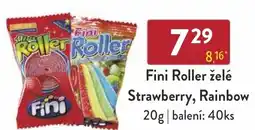 Fini Roller želé Strawberry, Rainbow