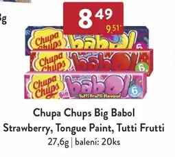 Astur&Qanto Chupa Chups Big Babol Strawberry, Tongue Paint, Tutti Frutti nabídka