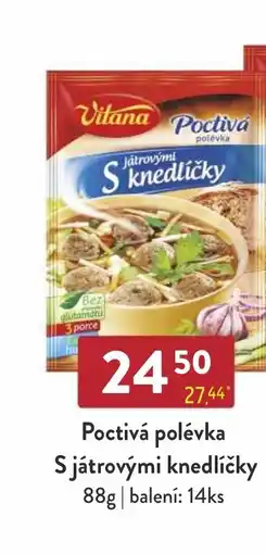 Astur&Qanto VITANA Poctivá polévka S játrovými knedlíčky nabídka