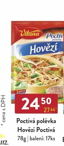 Astur&Qanto VITANA Poctivá polévka Hovězí Poctivá nabídka