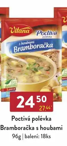 Astur&Qanto VITANA Poctivá polévka Bramboračka s houbami nabídka