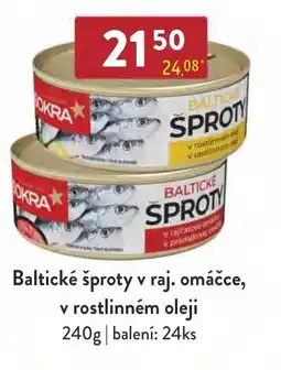 SOKRA Baltické šproty v raj. omáčce, v rostlinném oleji