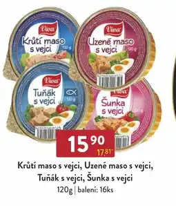 VIVA Krůtí maso s vejci, Uzené maso s vejci, Tuňák s vejci, Šunka s vejci