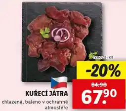 Lidl KUŘECÍ JÁTRA, cena za 1 kg nabídka
