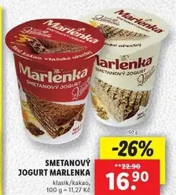 Lidl SMETANOVÝ JOGURT MARLENKA, 150 g nabídka