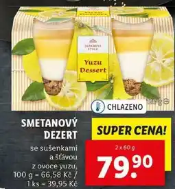 Lidl SMETANOVÝ DEZERT, 2x 60 g nabídka