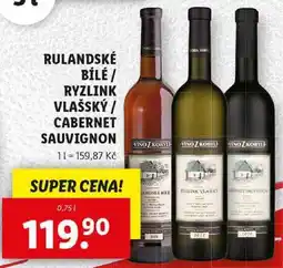 Lidl RULANDSKÉ BÍLÉ/RYZLINK VLAŠSKÝ/CABERNET SAUVIGNON, 0,75 l nabídka