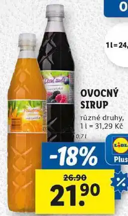 Lidl OVOCNÝ SIRUP, 0,7 l nabídka