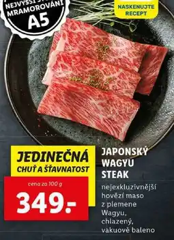 Lidl JAPONSKÝ WAGYU STEAK, cena za 100 g nabídka