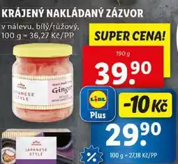 Lidl KRÁJENÝ NAKLÁDANÝ ZÁZVOR, 190 g nabídka