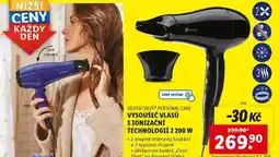 Lidl VYSOUŠEČ VLASŮ S IONIZAČNÍ TECHNOLOGIÍ 2 200 W nabídka