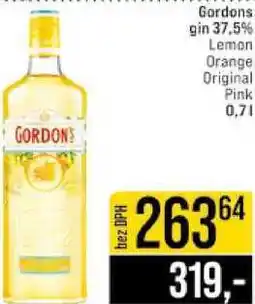 Jip Gordons gin 37.5% Lemon Orange Original Pink 0,7l nabídka
