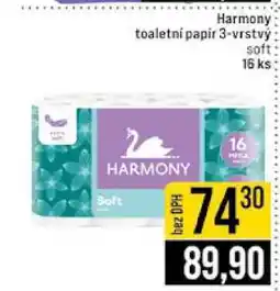 Jip Harmony toaletni papir 3-vrstvý soft 16 ks nabídka