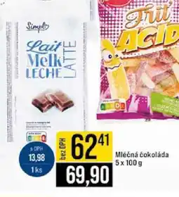 Jip Mléčná čokoláda 5 x 100 g nabídka