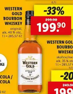 Lidl WESTERN GOLD BOURBON WHISKEY, 0,7 l nabídka