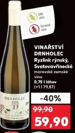 Kaufland VINAŘSTVÍ DRNHOLEC Ryzlink rýnský, Svatovavřinecké nabídka