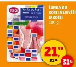 Penny Market LE&CO ŠUNKA OD KOSTI NEJVYŠŠÍ JAKOSTI, 100 g nabídka