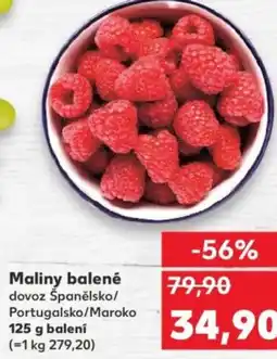 Kaufland Maliny balené dovoz Španělsko/ Portugalsko/Maroko nabídka
