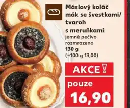 Kaufland Máslový koláč mák se švestkami/ tvaroh s meruňkami nabídka