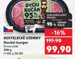 Kaufland KOSTELECKÉ UZENINY Hovězí burger nabídka