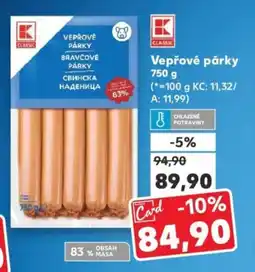 Kaufland Vepřové párky nabídka