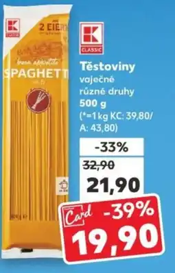 Kaufland Těstoviny vaječné nabídka