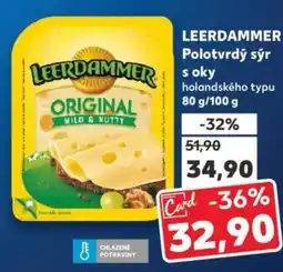 Kaufland LEERDAMMER Polotvrdý sýr s oky nabídka