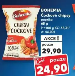 Kaufland BOHEMIA Čočkové chipsy paprika nabídka